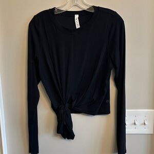 lululemon athletica Black Long Sleeve Front-Tie Tee